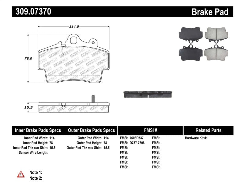 Stoptech StopTech Performance Brake Pads - Brakes Rotors &