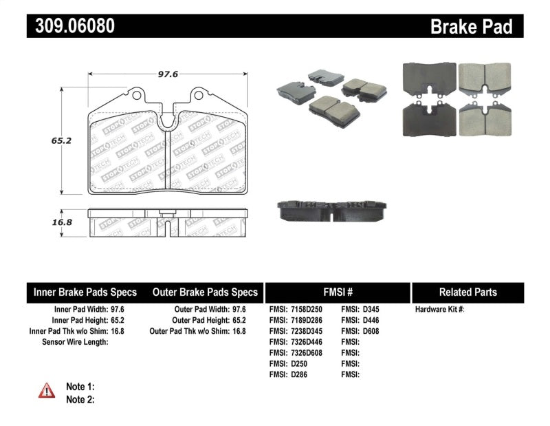 Stoptech StopTech Performance Pad - Brakes Rotors & Pads