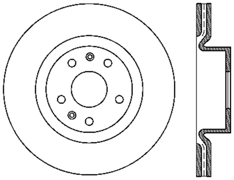 Stoptech StopTech Power Slot 10-13 Hyundai Genesis Coupe Track & R-Spec Front Left Drilled Rotor - Brakes Rotors Pads