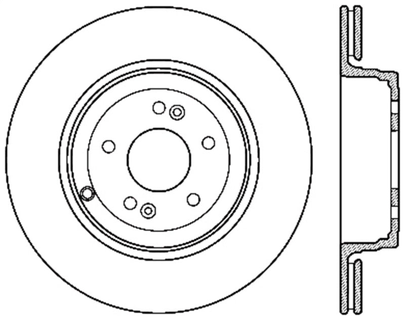 Stoptech StopTech Power Slot 10-13 Hyundai Genesis Coupe Track & R-Spec Rear Right Drilled Rotor - Brakes Rotors Pads