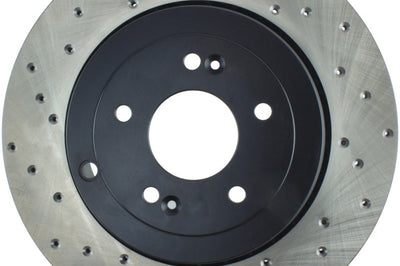 Stoptech StopTech Power Slot 10-13 Hyundai Genesis Coupe Track & R-Spec Rear Right Drilled Rotor - Brakes Rotors Pads
