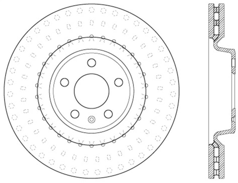 Stoptech StopTech Power Slot 12 Audi A6 Quattro/11-12 A7 Quattro / 07/11-13 S4 Front Right Slotted Rotor - Brakes