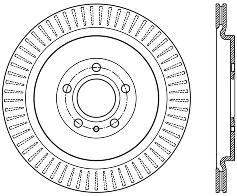 Stoptech StopTech Premium High Carbon 13-14 Ford Mustang/Shelby GT500 Left Rear Disc Slotted Brake Rotor - Brakes