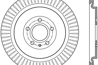 Stoptech StopTech Premium High Carbon 13-14 Ford Mustang/Shelby GT500 Left Rear Disc Slotted Brake Rotor - Brakes
