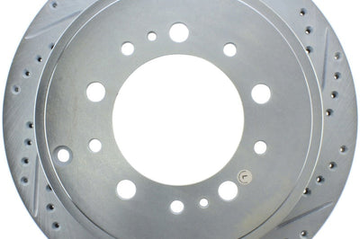 Stoptech StopTech Select Sport 13-17 Toyota Land Cruiser Drilled / Slotted Rear Driver-Side Brake Rotor - Brakes Rotors
