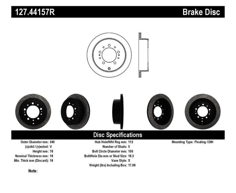 Stoptech StopTech Slotted & Drilled Sport Brake Rotor - Brakes Rotors Pads