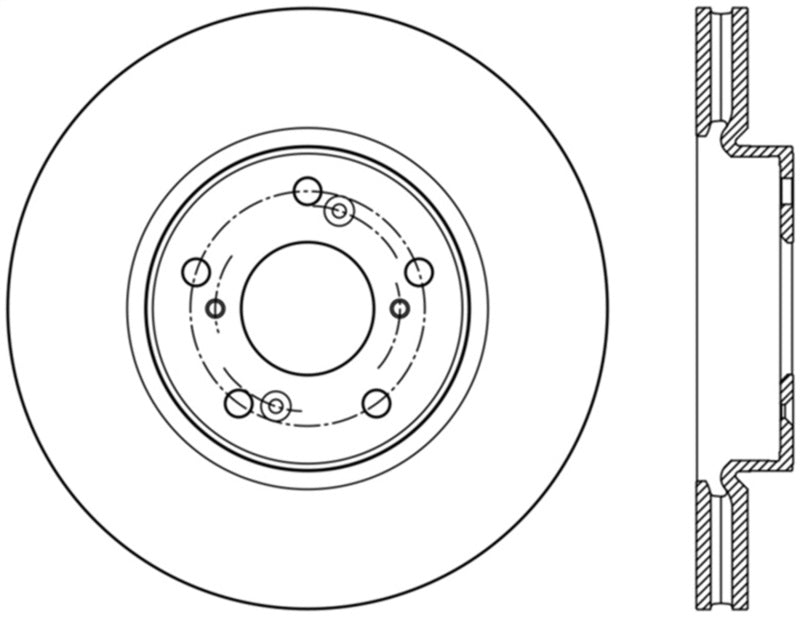 Stoptech StopTech Slotted Sport Brake Rotor 2014 Honda Accord V6 Front Left - Brakes Rotors & Pads