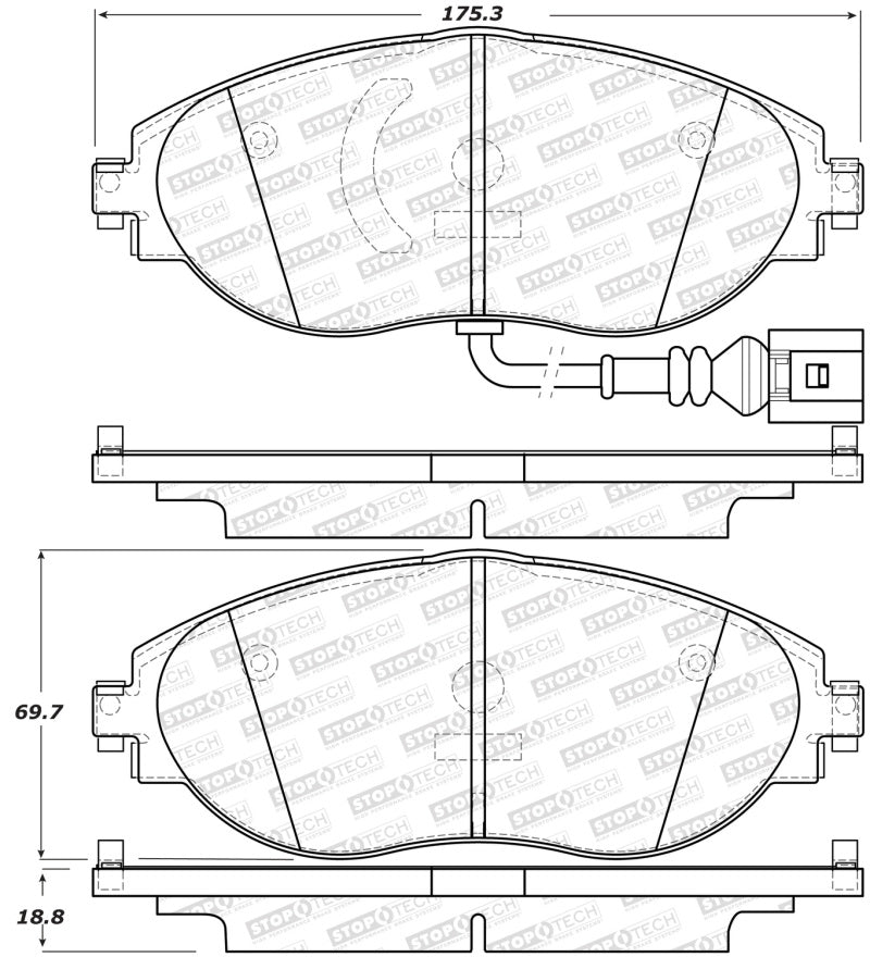 Stoptech StopTech Sport 12-17 Volkswagen CC Front Brake Pads - Brakes Rotors &