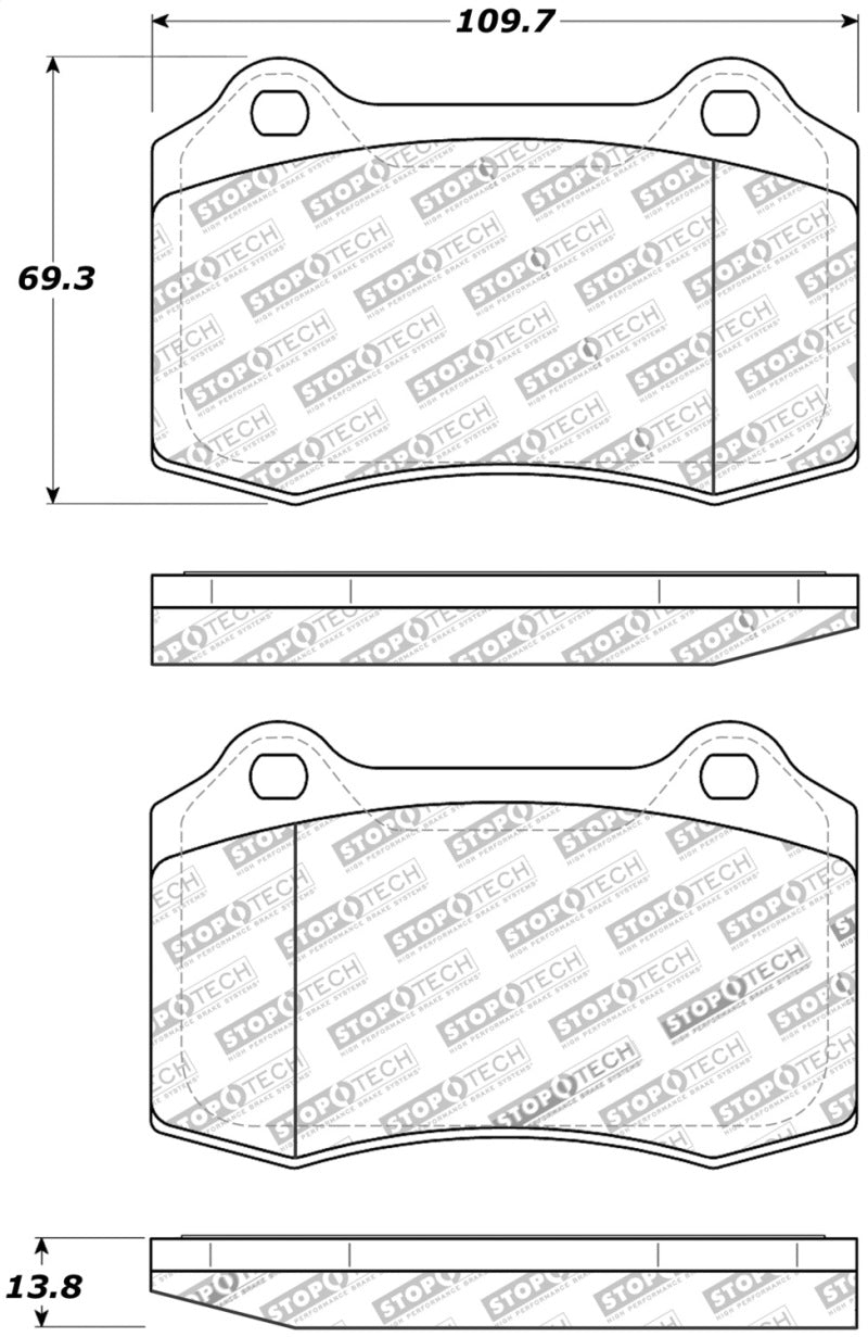 Stoptech StopTech Street Touring 00-06 Jaguar S Typre R / XJ / XJR-S Rear Brake Pads - Brakes Rotors &
