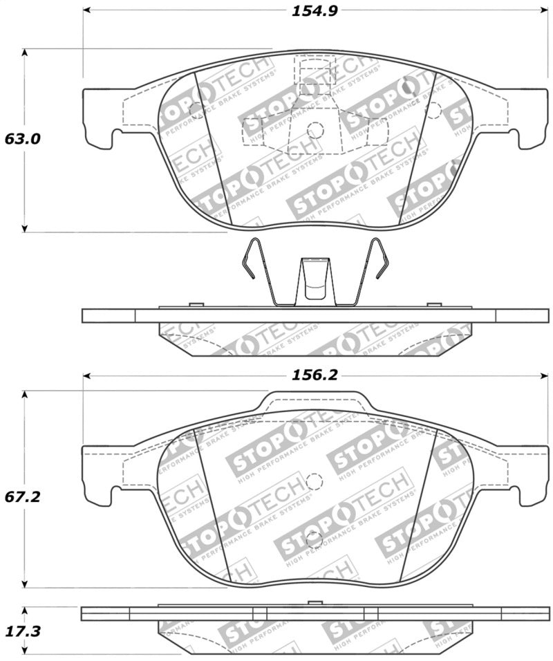 Stoptech StopTech Street Touring 04-09 Mazda 3 Front Brake Pads - Brakes Rotors &