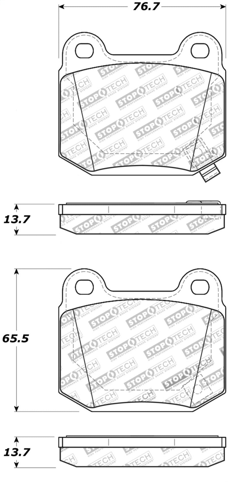 Stoptech StopTech Street Touring ST 22 2 Piston Rear Caliper Brake Pads Brakes Rotors &
