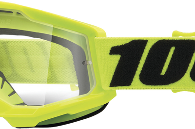 100-percent Strata 2 Junior Goggle Orange Clear Lens - Fluorescent Yellow - Apparel Collection