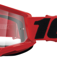 100-percent Strata 2 Junior Goggle Orange Clear Lens - Fluorescent Yellow - Apparel Collection