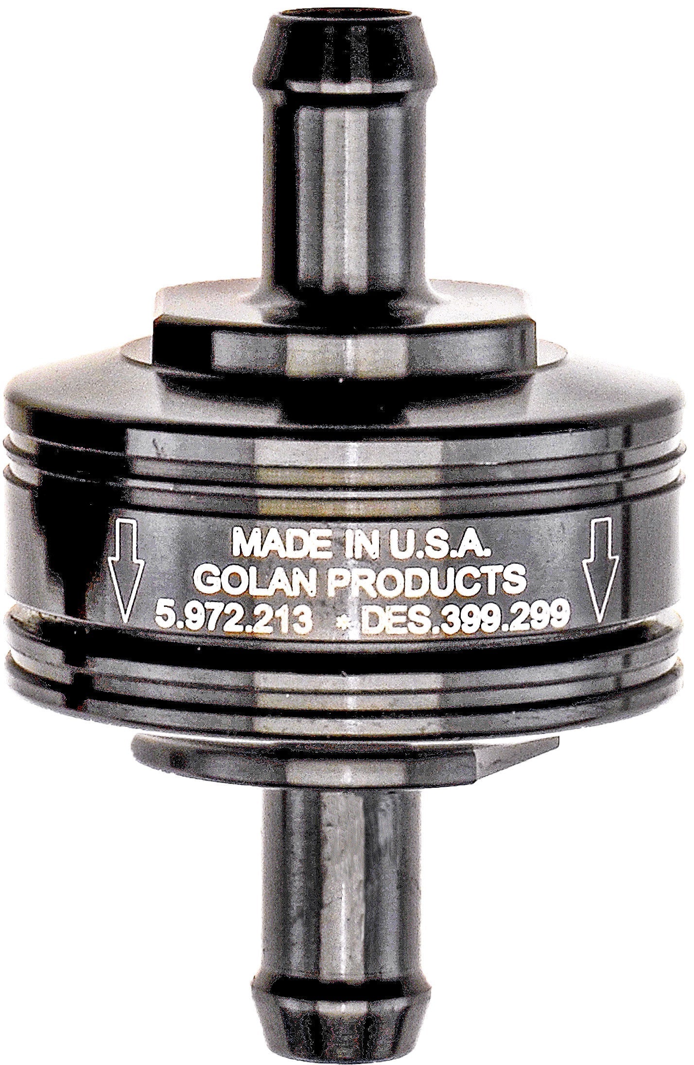 Golan Super Mini Fuel Filter Red 5/16’’ Barb Fitting - Black - Harddrive Products