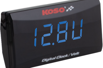 Koso Super Slim Clock / Volt Meter Blue Display - Street Collection