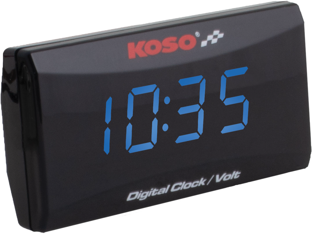 Koso Super Slim Clock / Volt Meter Blue Display - Street Collection