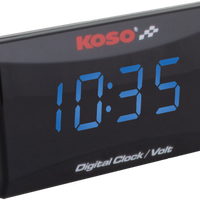 Koso Super Slim Clock / Volt Meter Blue Display - Street Collection