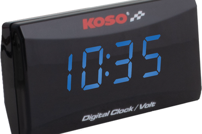 Koso Super Slim Clock / Volt Meter Blue Display - Street Collection
