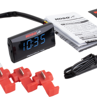 Koso Super Slim Clock / Volt Meter Blue Display - Street Collection