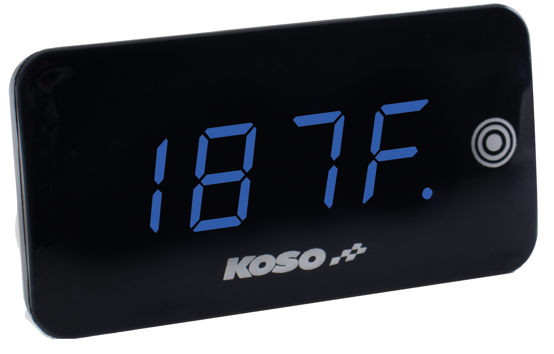 Koso Super Slim Touch Screen Volt & Temp Gauge Red Display - Blue - Snowmobile Collection