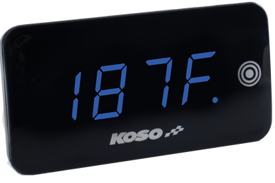 Koso Super Slim Touch Screen Volt & Temp Gauge Red Display - Blue - Snowmobile Collection