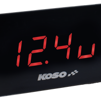 Koso Super Slim Touch Screen Volt & Temp Gauge Red Display - Blue - Snowmobile Collection