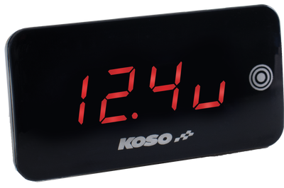 Koso Super Slim Touch Screen Volt & Temp Gauge Red Display - Snowmobile Collection