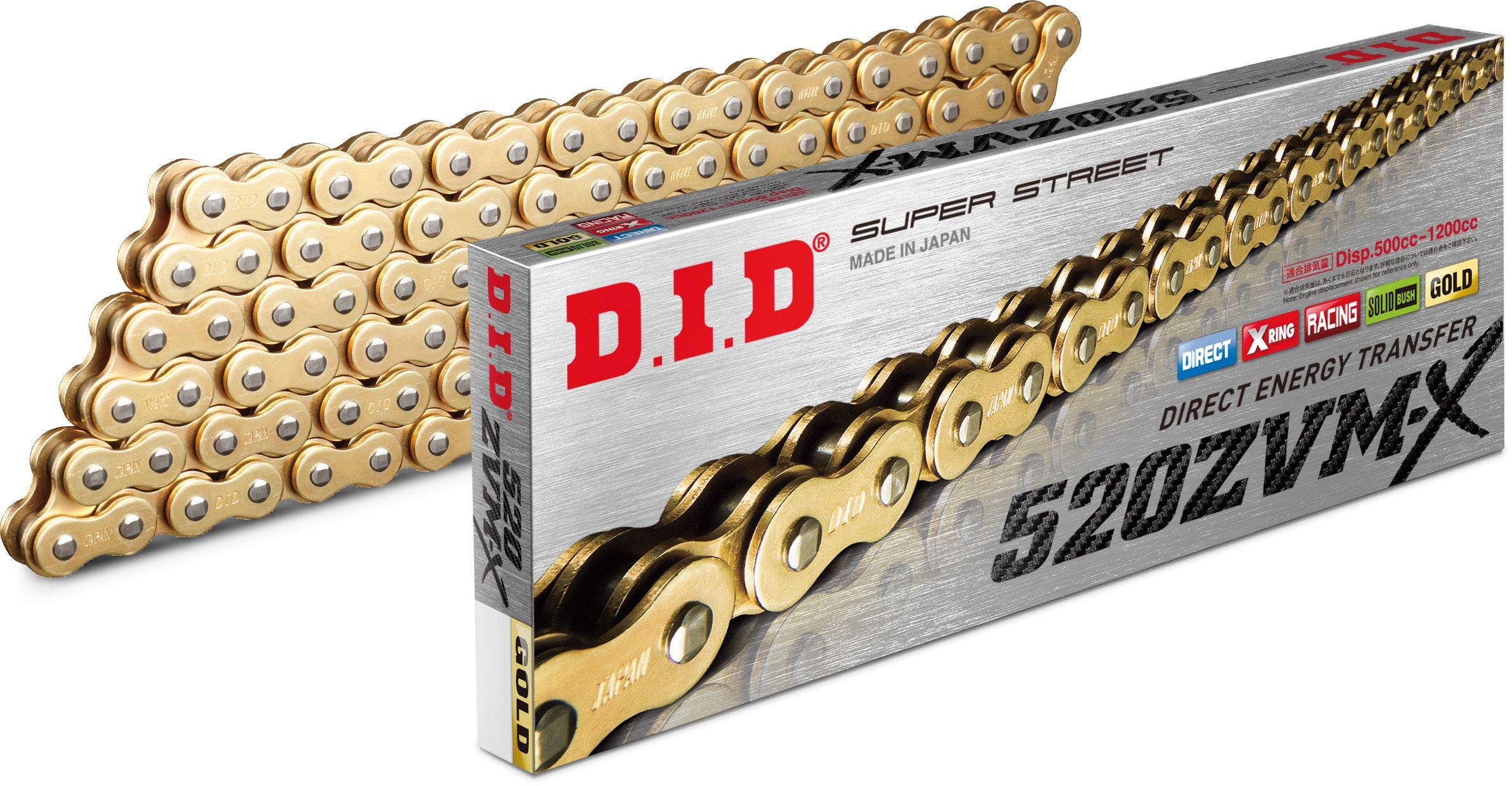 D.I.D Super Street 520zvmxg 160l X Ring Chain Gold