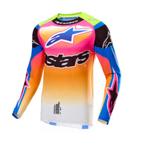 Alpinestars Supertech Le Coast Jersey Wht/dk Blu/pnk Fluo Xl - White/Dark Blue/Pink Fluorescent / Medium