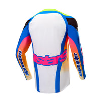 Alpinestars Supertech Le Coast Jersey Wht/dk Blu/pnk Fluo Xl - White/Dark Blue/Pink Fluorescent / Medium