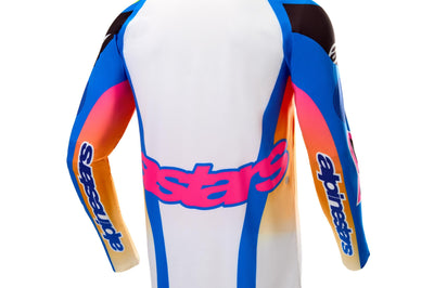 Alpinestars Supertech Le Coast Jersey Wht/dk Blu/pnk Fluo Xl - White/Dark Blue/Pink Fluorescent / Medium