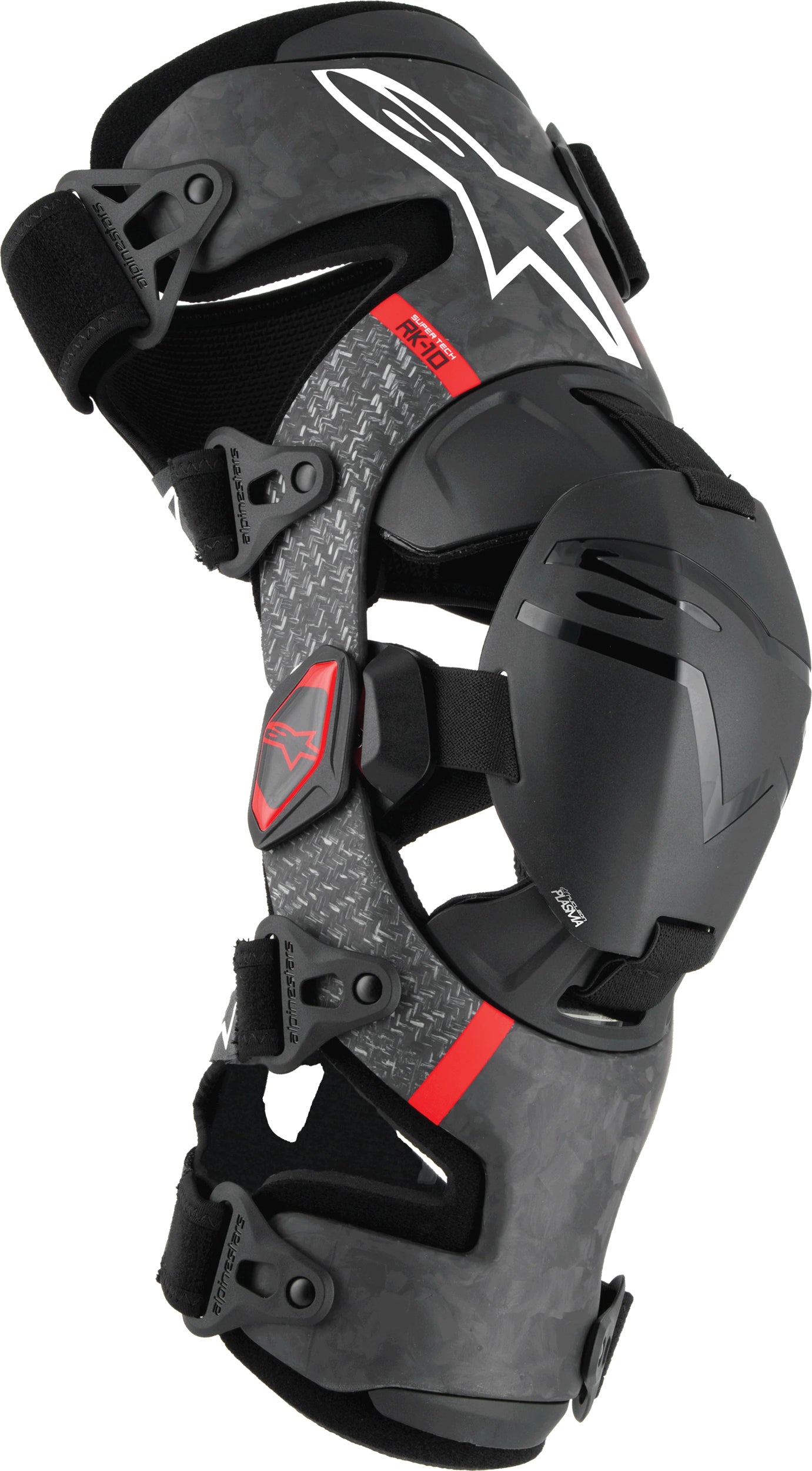 Alpinestars Supertech Rk-10 Plasma Knee Brace Black/red Xl - Black/Red / Large