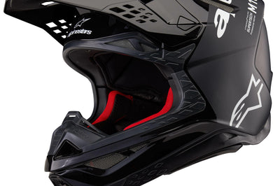 Alpinestars Supertech S-m10 Ampress Helmet Black/orange Glossy Xs - Black/Dark Grey / Small - Bicycle Collection