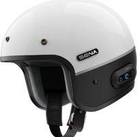 SENA Surge Open Face Helmet W/Mesh Glossy White/Matte Black Sm - Helmets