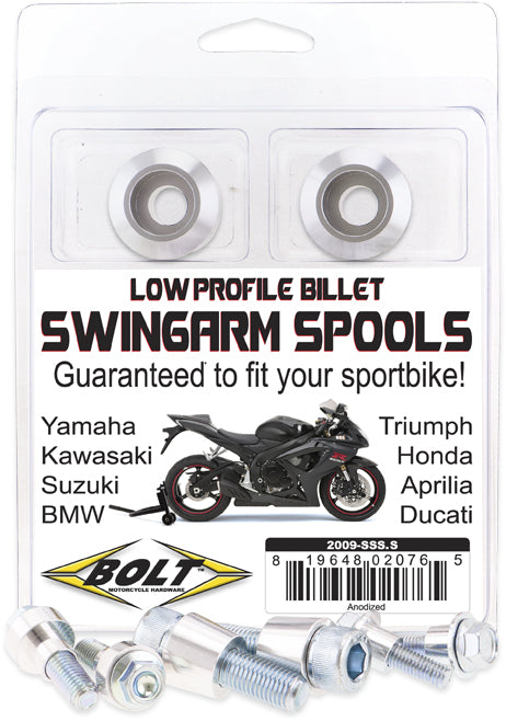 Bolt Swingarm Spools Black - Silver - Street Collection