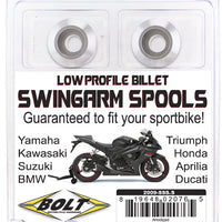 Bolt Swingarm Spools Black - Silver - Street Collection