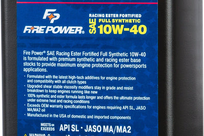 Fire Power Synthetic 4-stroke Oil W/ester 10w-40 Qt 12/case - Watercraft Collection