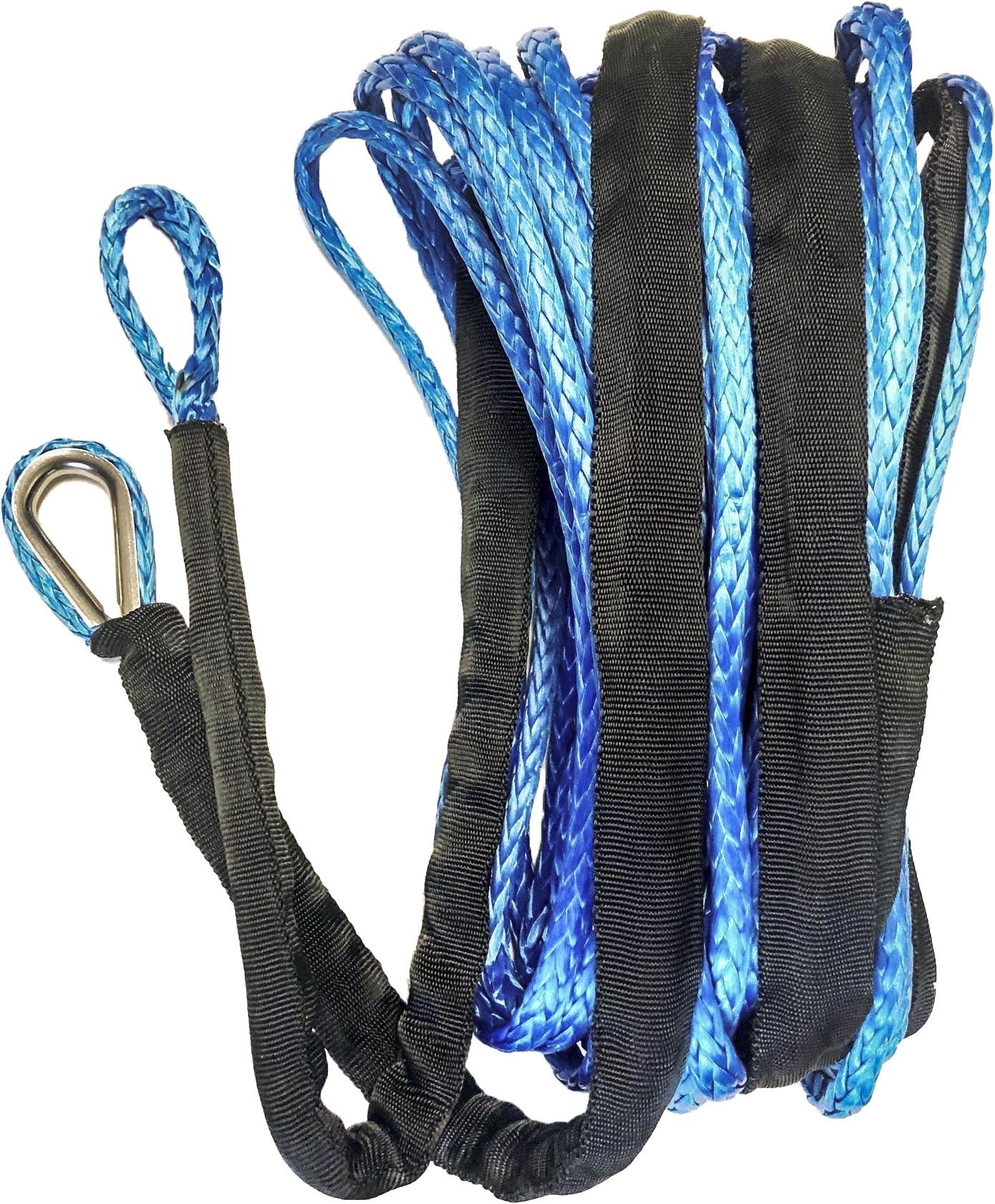 Open Trail Synthetic Winch Rope 1/4’’ Diameter X 50 Ft. Black - Blue - Atv Performance Products