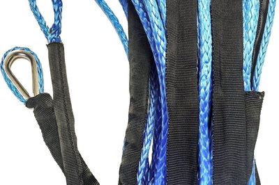 Open Trail Synthetic Winch Rope 1/4’’ Diameter X 50 Ft. Black - Blue - Atv Performance Products