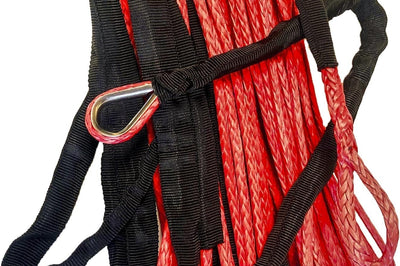 Open Trail Synthetic Winch Rope 1/4’’ Diameter X 50 Ft. Black - Red - Atv Performance Products