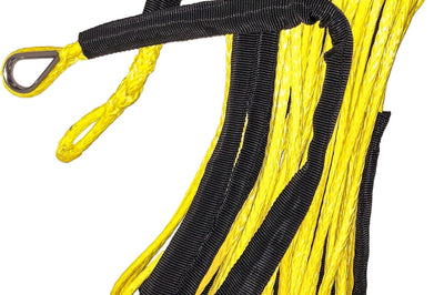 Open Trail Synthetic Winch Rope 1/4’’ Diameter X 50 Ft. Black - Yellow - Atv Performance Products