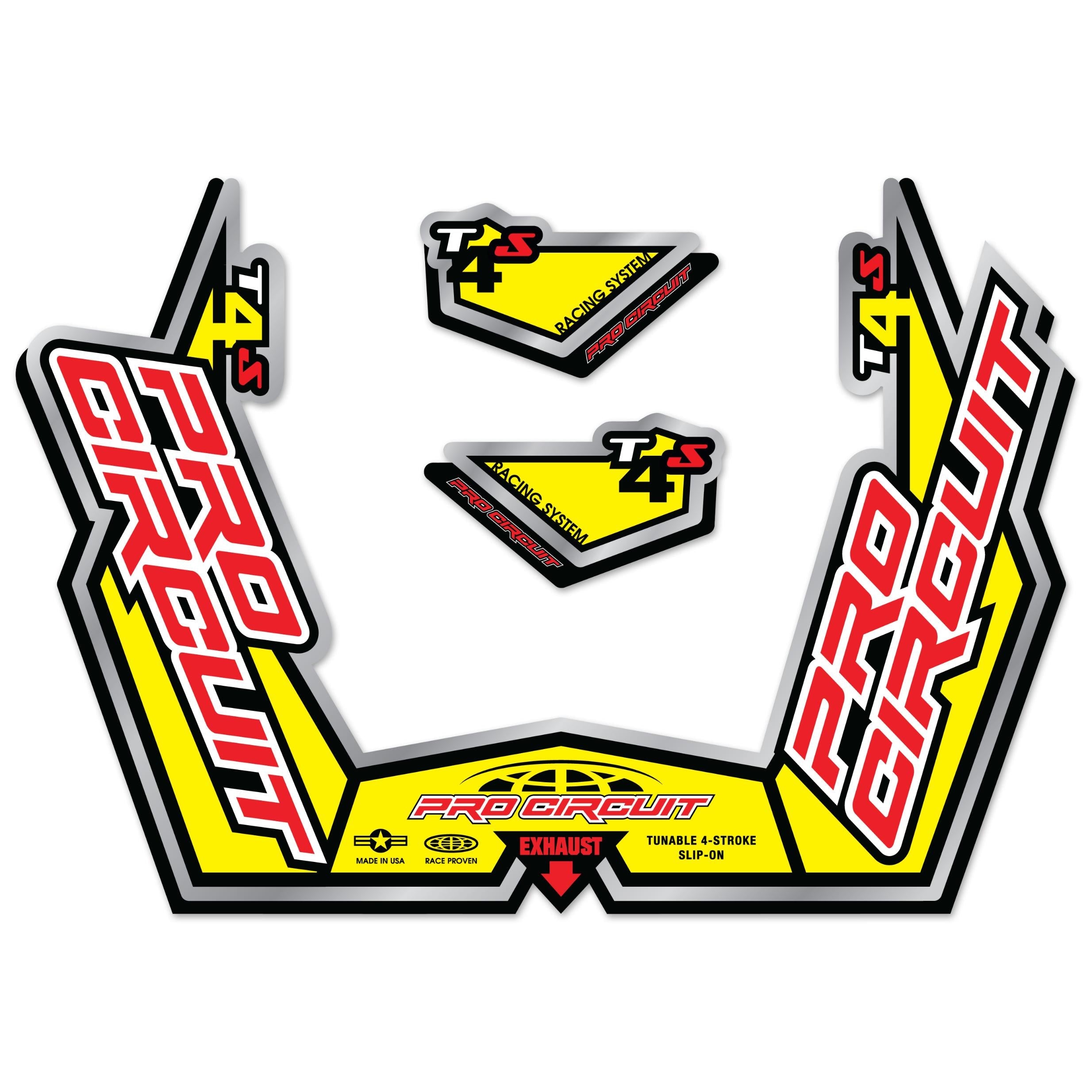 Pro Circuit T-4s Sticker Kit Replacement Muffler Stickers - Offroad Collection