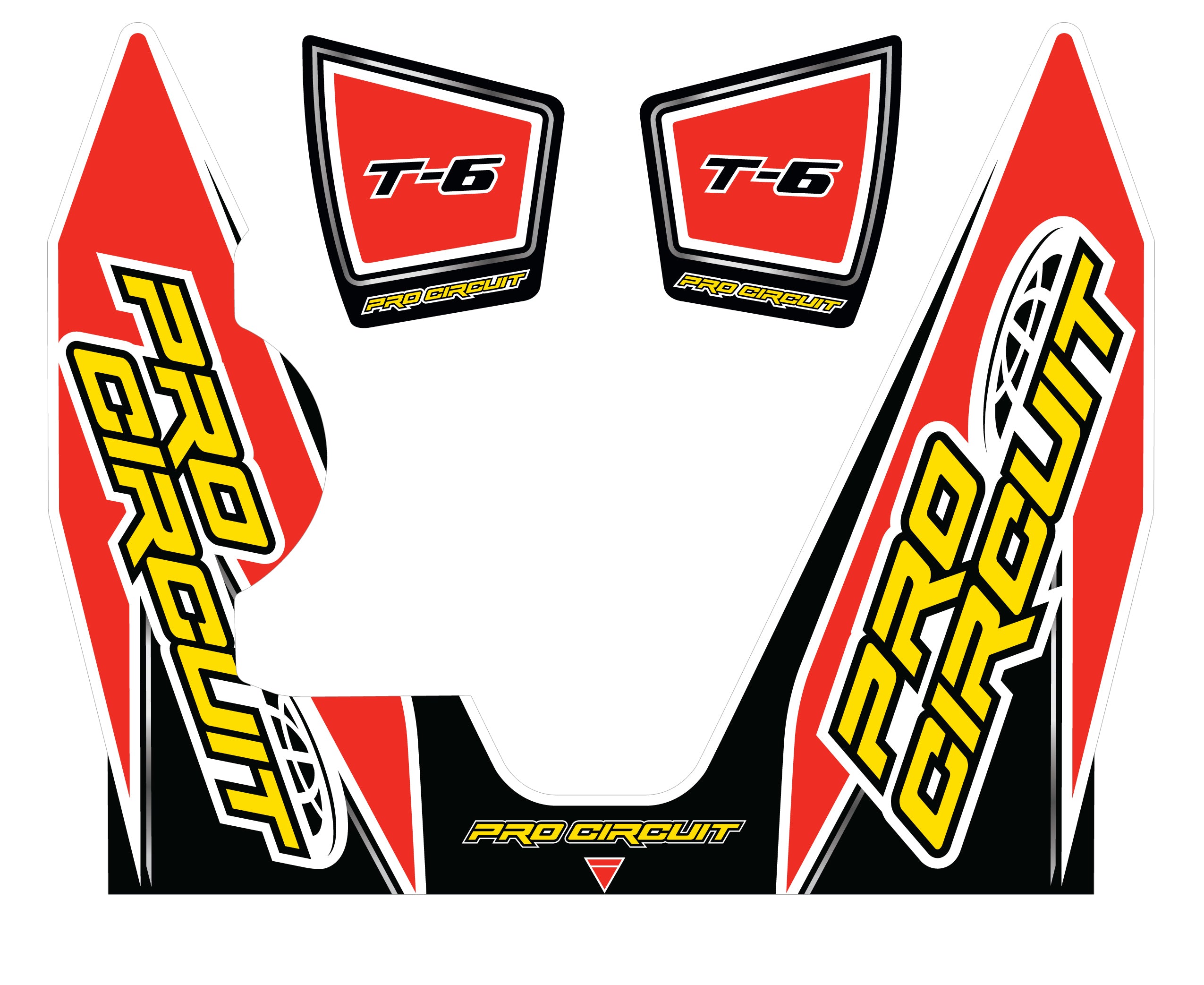 Pro Circuit T-6 Wrap/end Cap Decal Yz450f Replacement Muffler Stickers - Offroad Collection