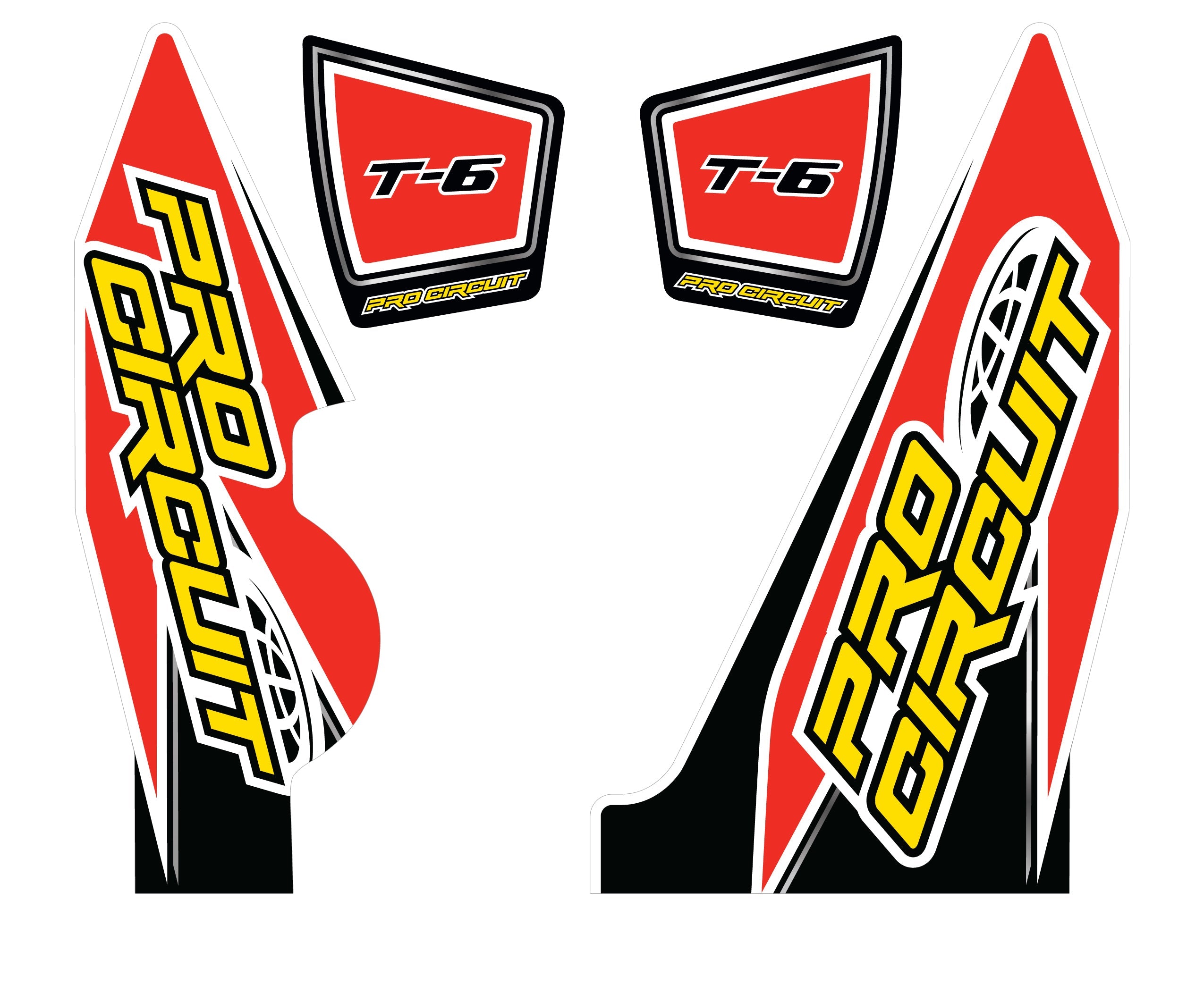 Pro Circuit T-6 Wrap/end Cap Decals Yz250f Replacement Muffler Stickers - Offroad Collection