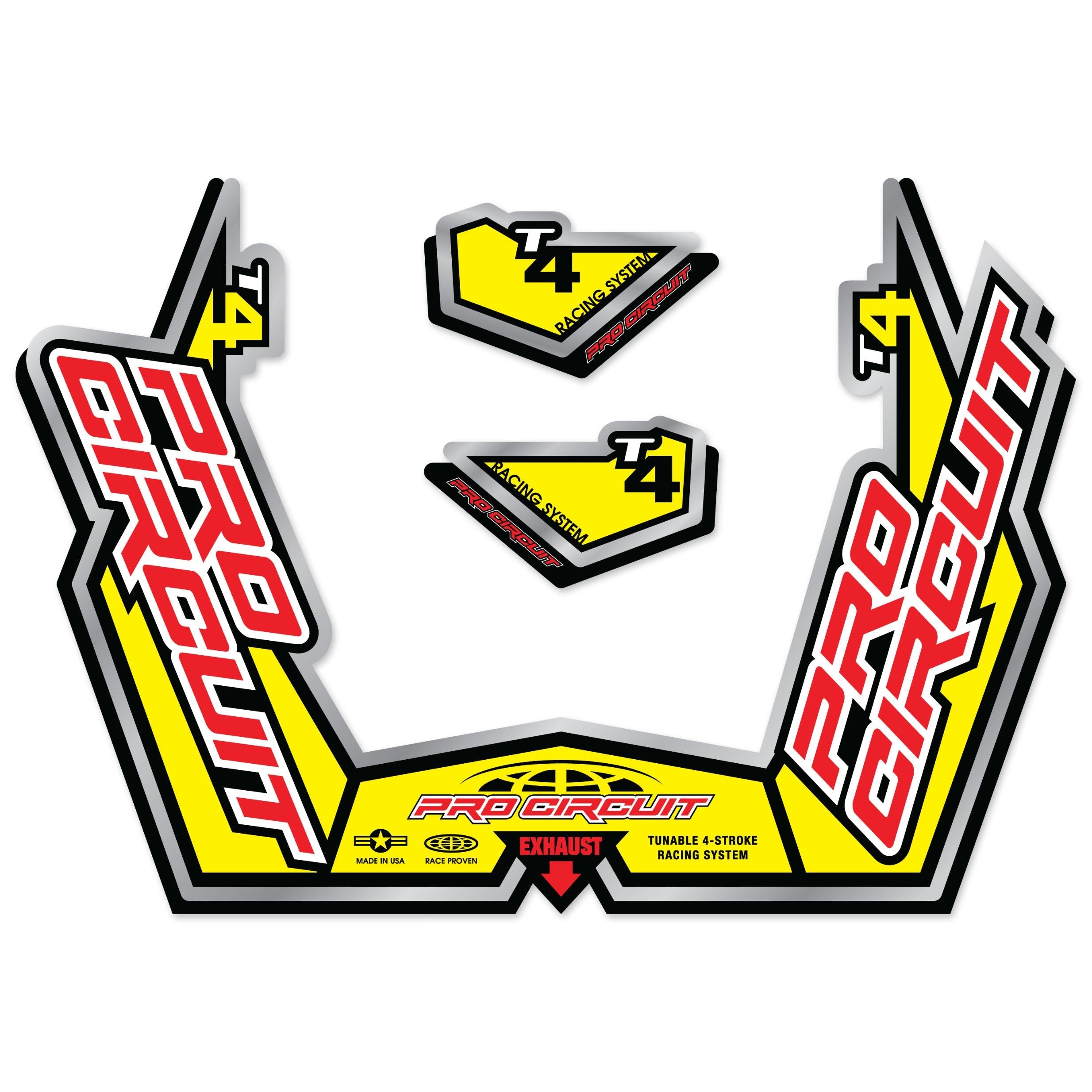 Pro Circuit T4-gp Sticker Kit Replacement Muffler Stickers - Offroad Collection