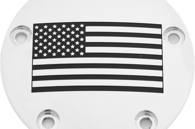 Custom Engraving Tc Timer Cover American Flag Chrome - Harddrive Products