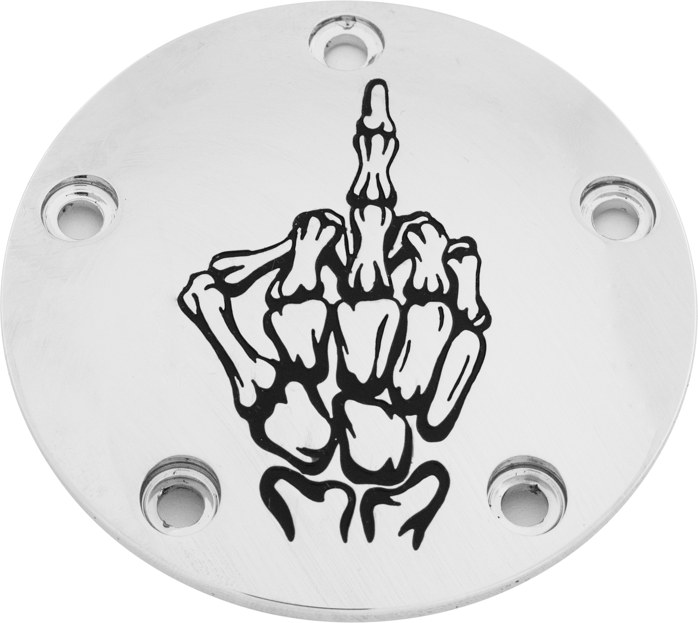 Custom Engraving Tc Timer Cover Bone Finger Chrome - Harddrive Products