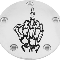 Custom Engraving Tc Timer Cover Bone Finger Chrome - Harddrive Products