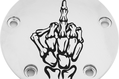 Custom Engraving Tc Timer Cover Bone Finger Chrome - Harddrive Products