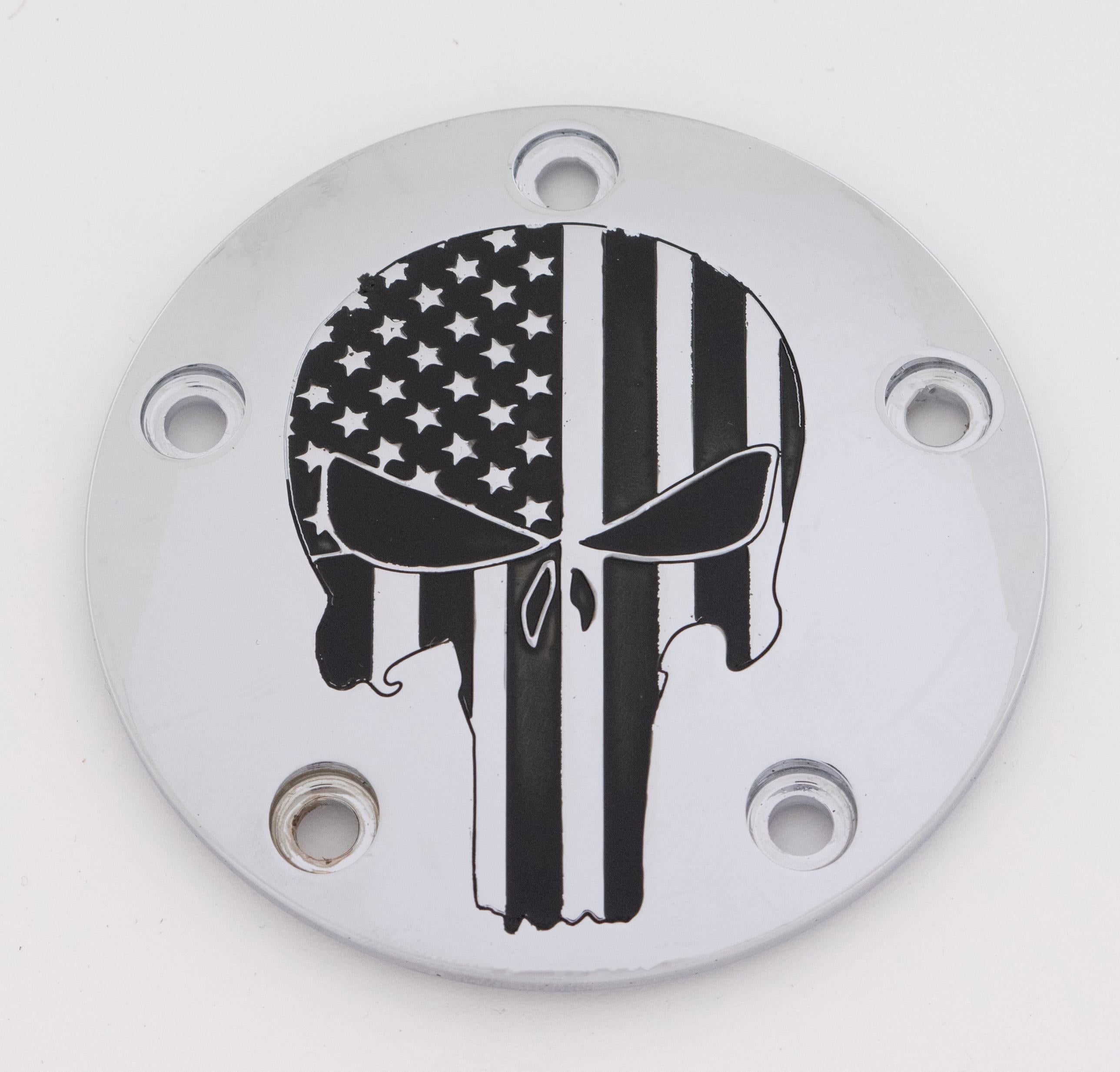 Custom Engraving Tc Timer Cover Punisher Chrome - Harddrive Products